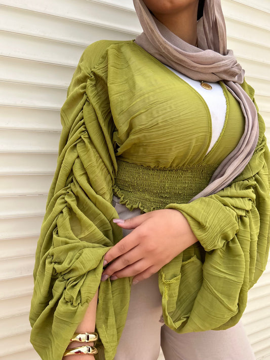 Mia's Olive Breeze Blouse