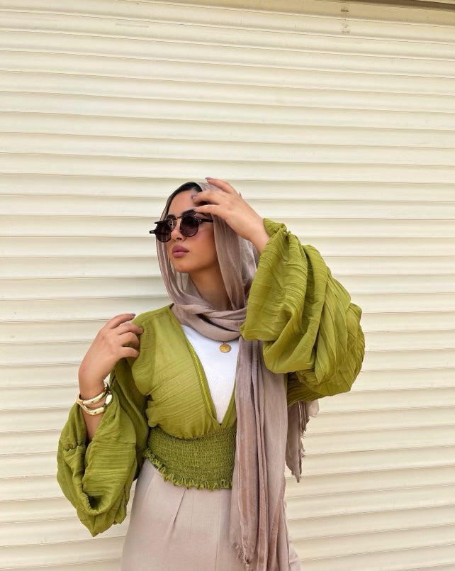 Mia's Olive Breeze Blouse